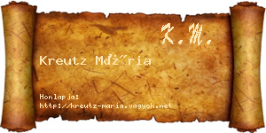 Kreutz Mária névjegykártya